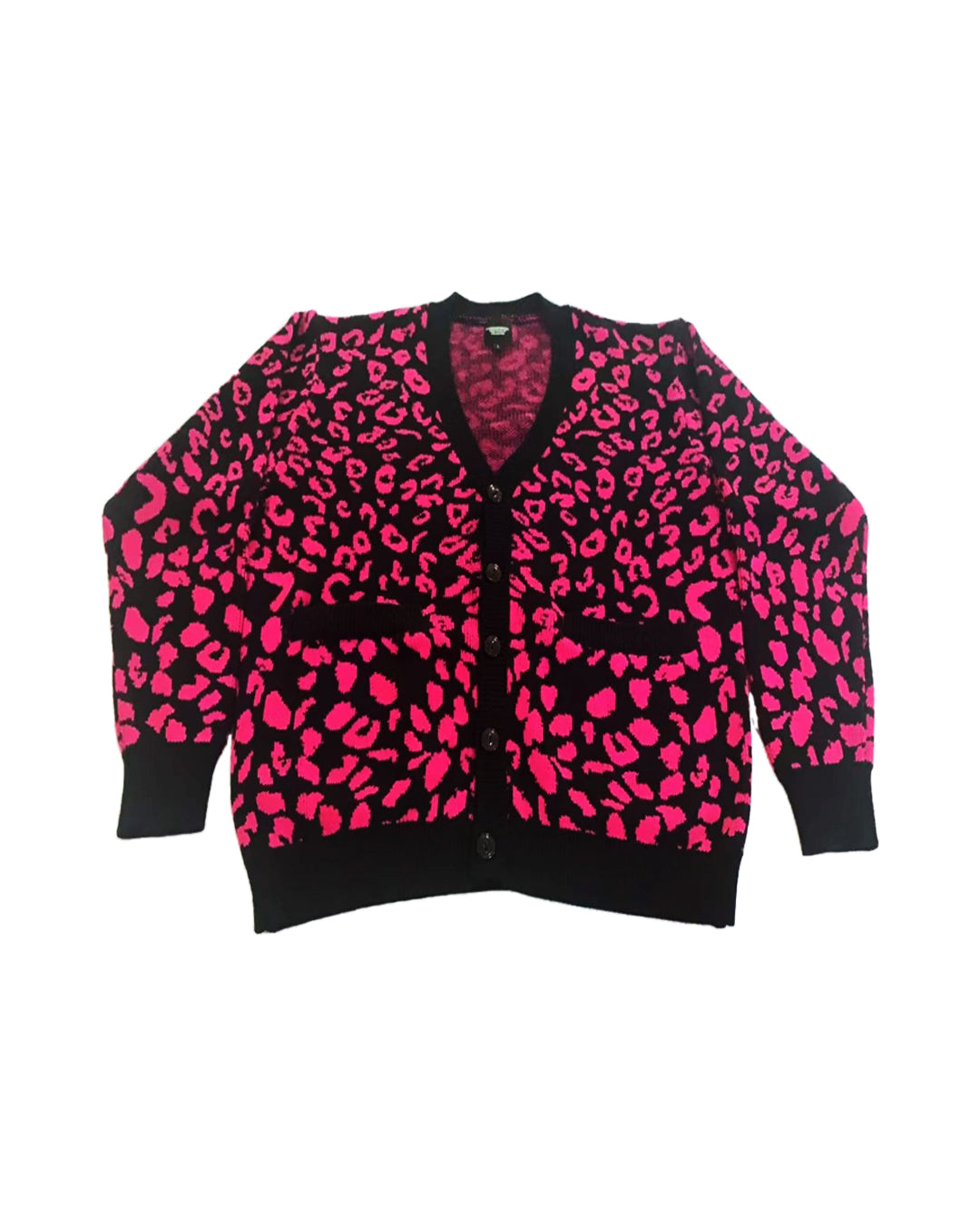 Hot Pink Leopard Print Cardigan