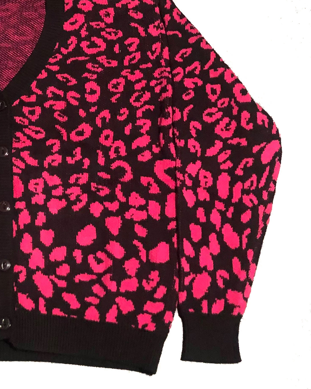 Hot Pink Leopard Print Cardigan