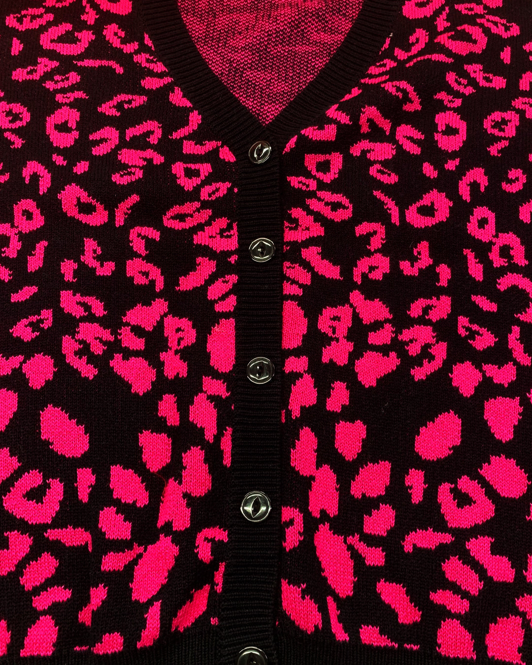 Hot Pink Leopard Print Cardigan
